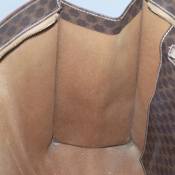 CELINE Macadam Canvas Tote Bag PVC Leather Brown Gold Auth bs25457 - Picture 13 of 16